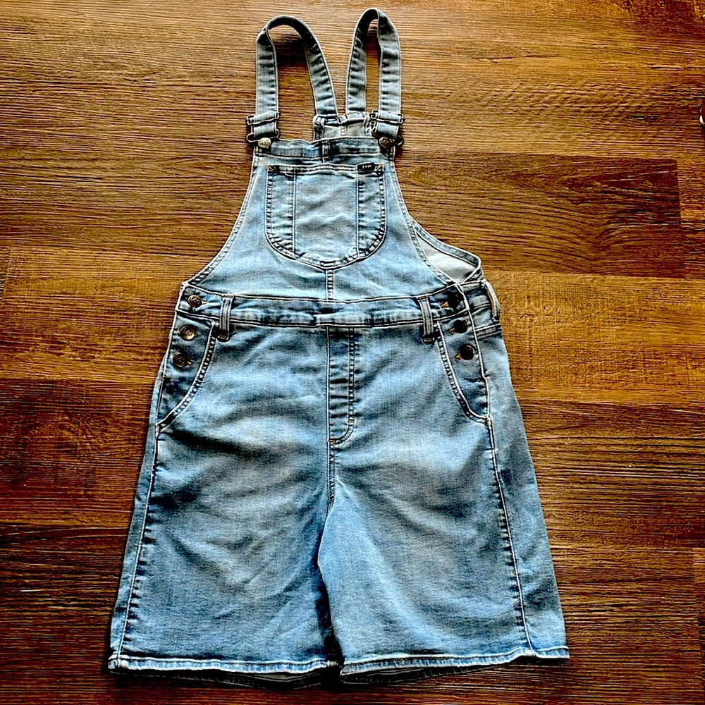 Lee Women's Blue Jean Shorts Overalls Size Medium Country Cowgirl